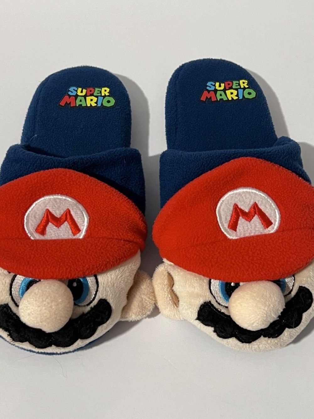 Nintendo Super Mario Plush Kids Footies in Navy and Red Size 4/5 L